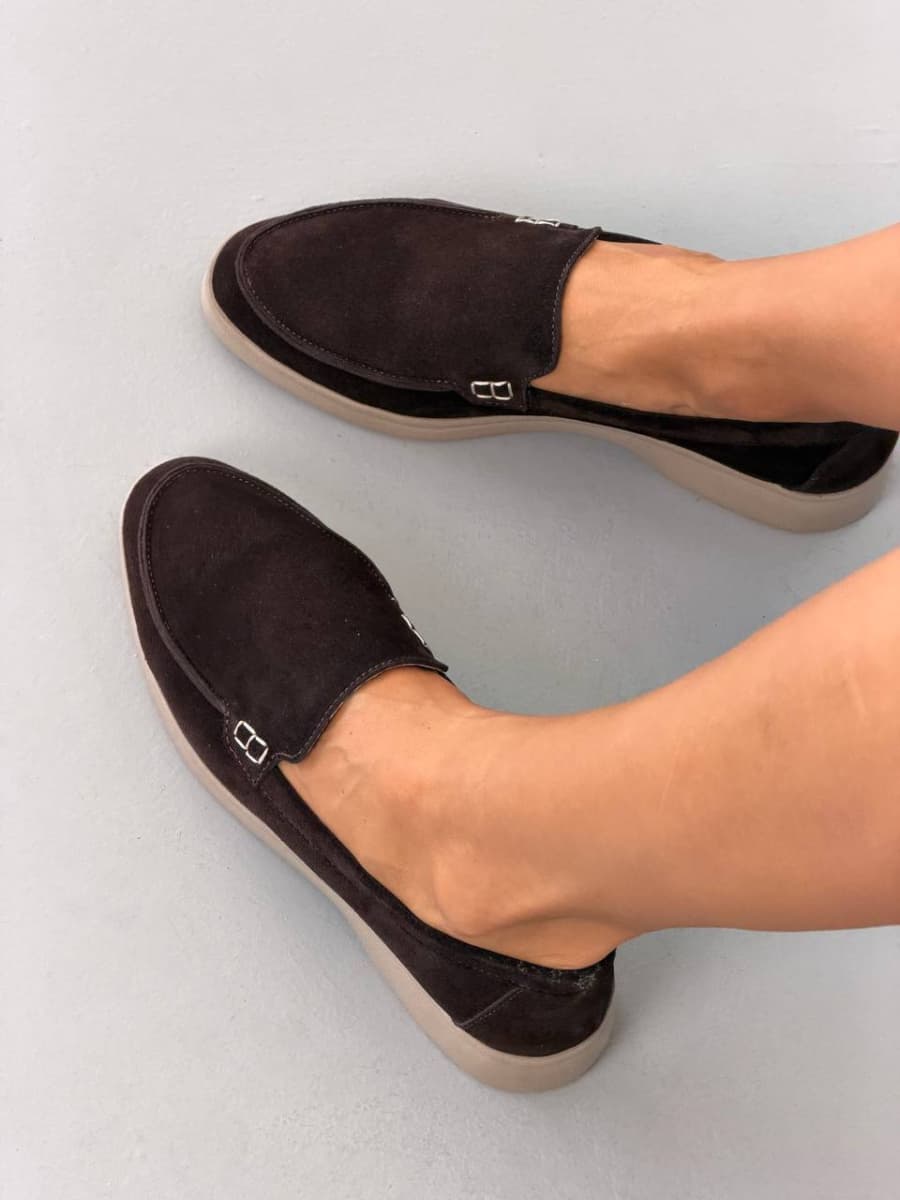 Лофери жіночі замшеві шоколадні