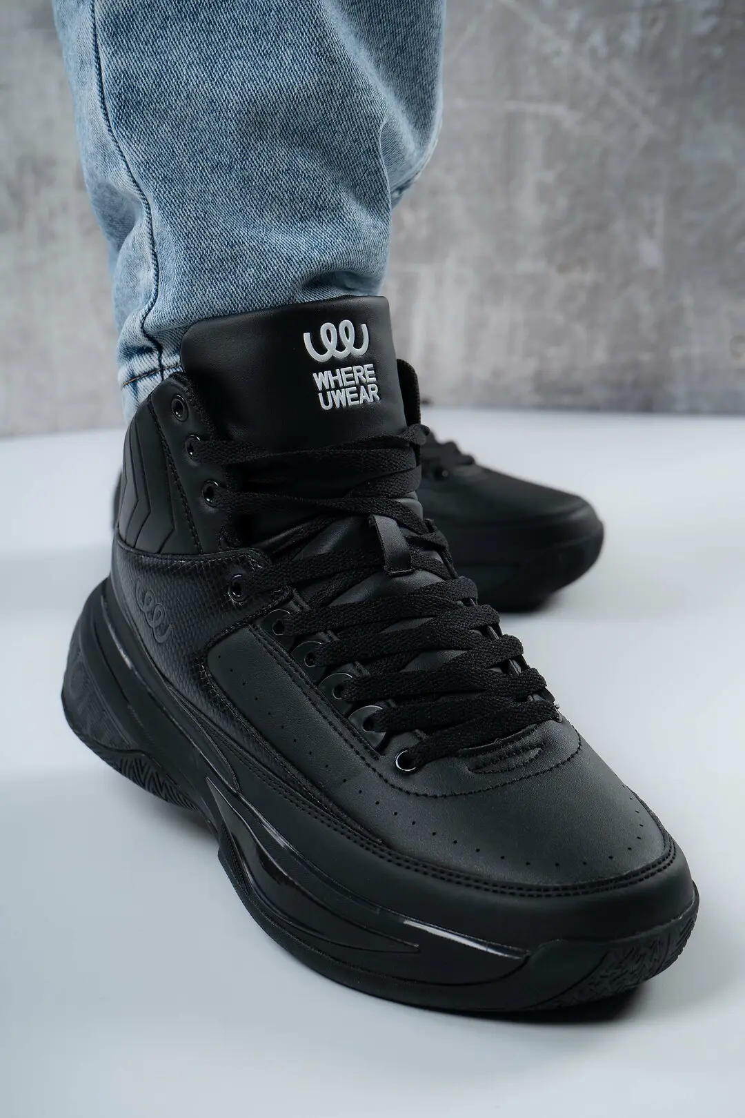 Кросівки чоловічі високі Where Uweare WUW6046-BLACK чорні