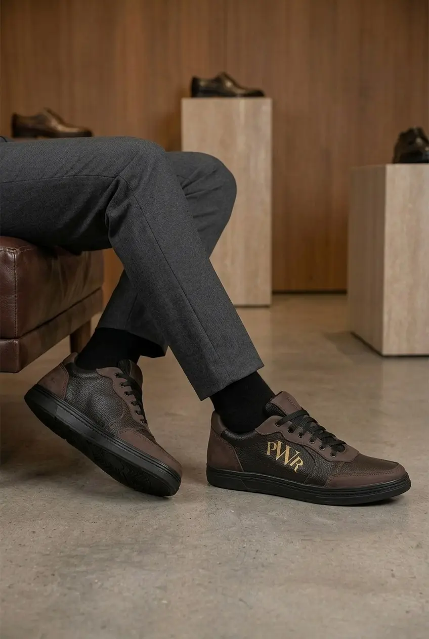 Кеди чоловічі Power CK024/P чорні шкіряні