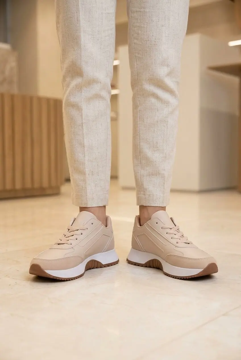 Кросівки жіночі Fashion бежеві з екошкіри