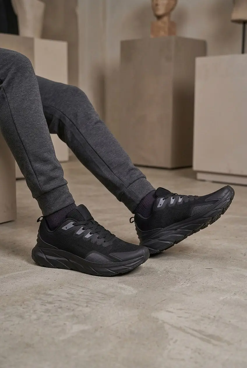 Кросівки чоловічі Fashion чорні з текстилю