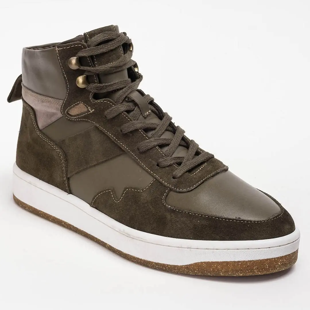 Кеди чоловічі Power 103-5 (KHAKI) шкіряні високі