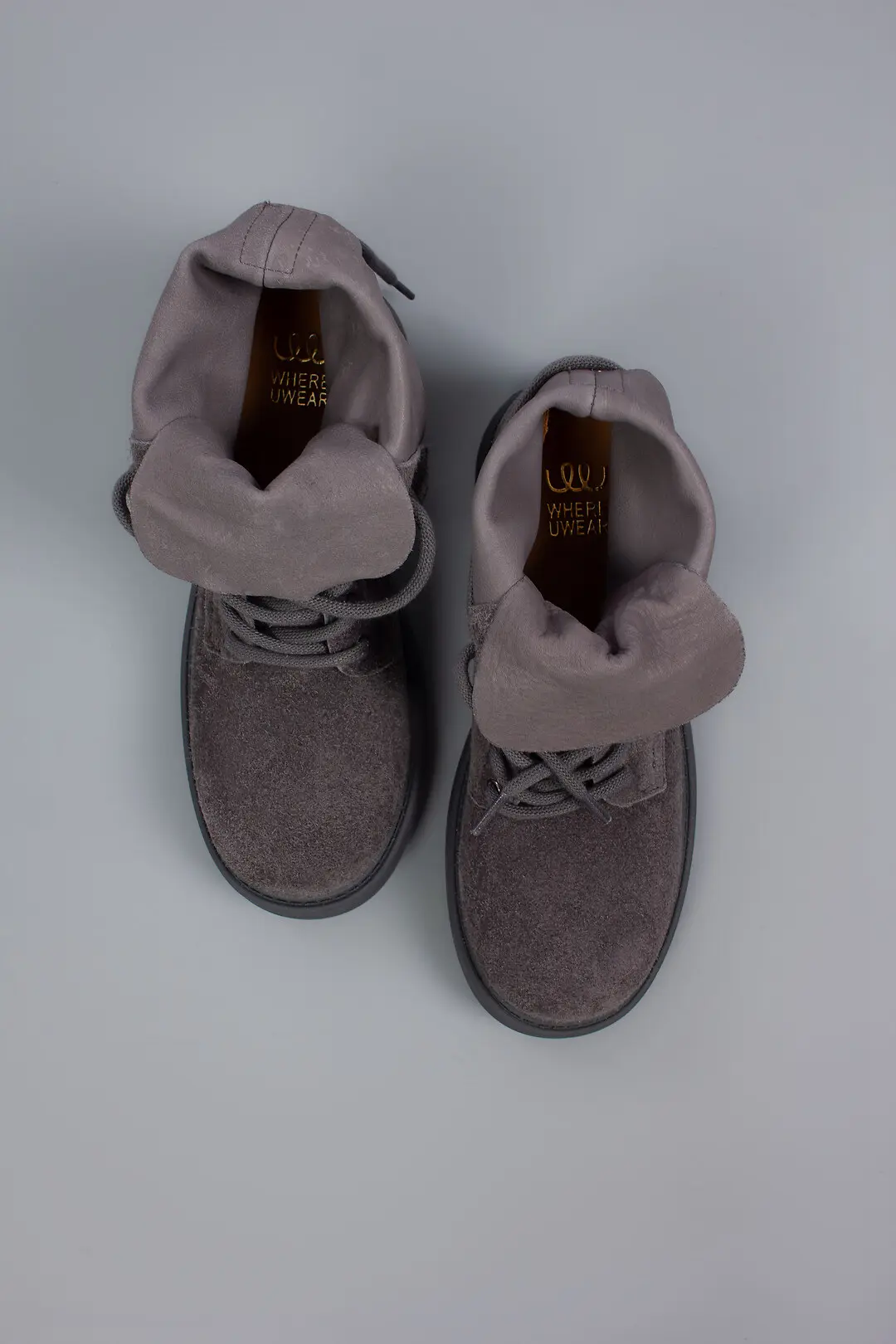 Черевики жіночі Where Uwear M380-1-3 натуральна замша сірі