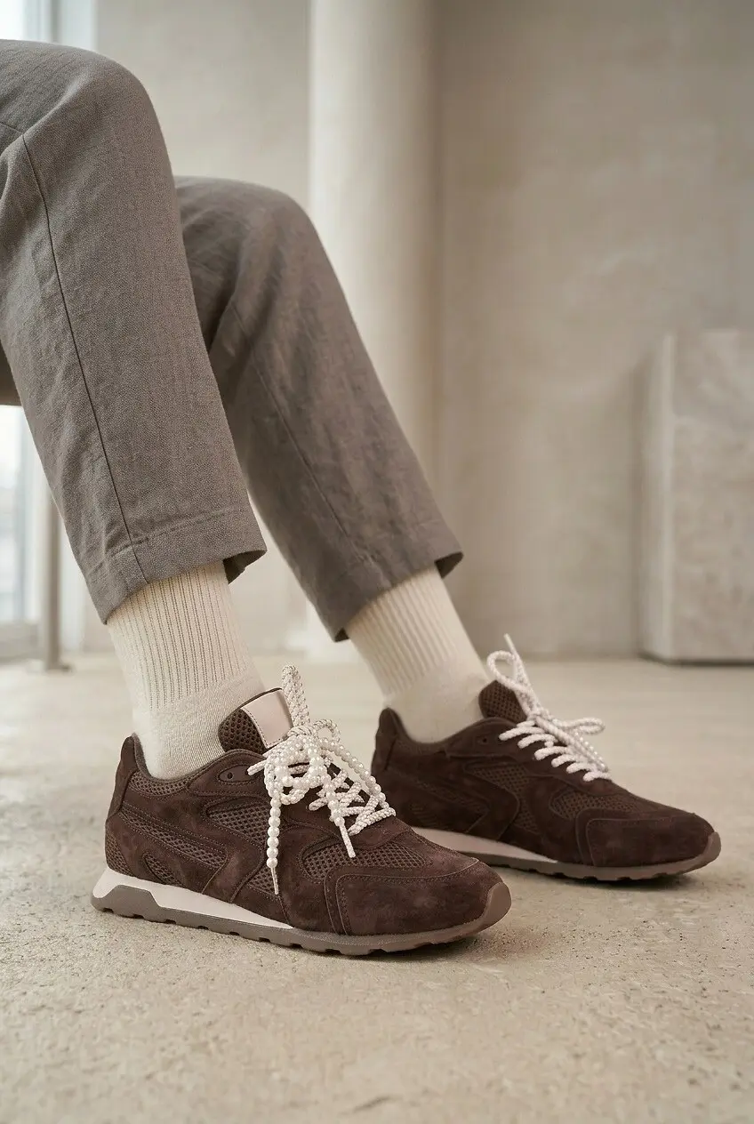 Кросівки жіночі Where Uwear Натуральна замша коричневі