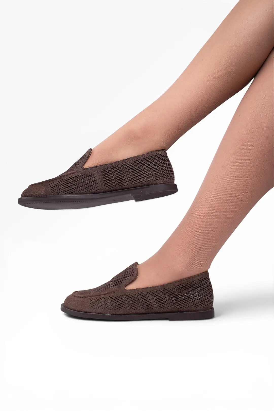 Лофери жіночі Where Uwear Натуральа замша коричневі