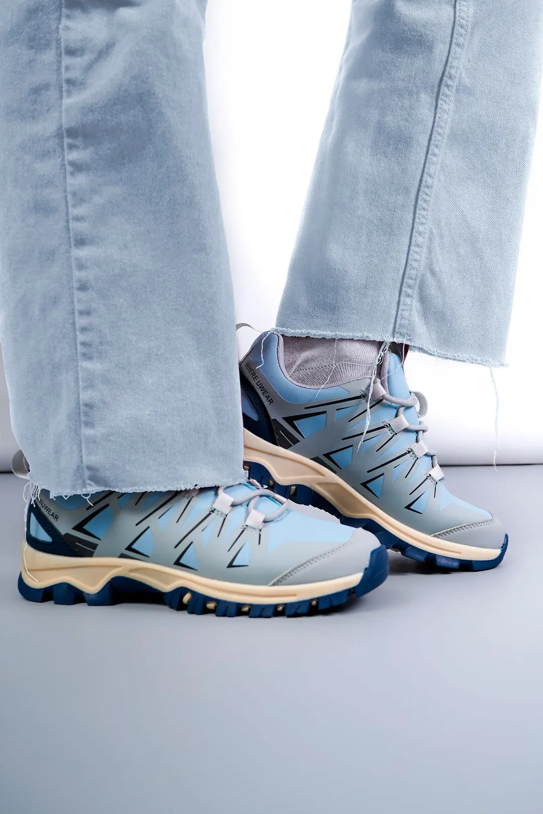Кросівки жіночі Where Uwear TF-25-03-white/blue сірі
