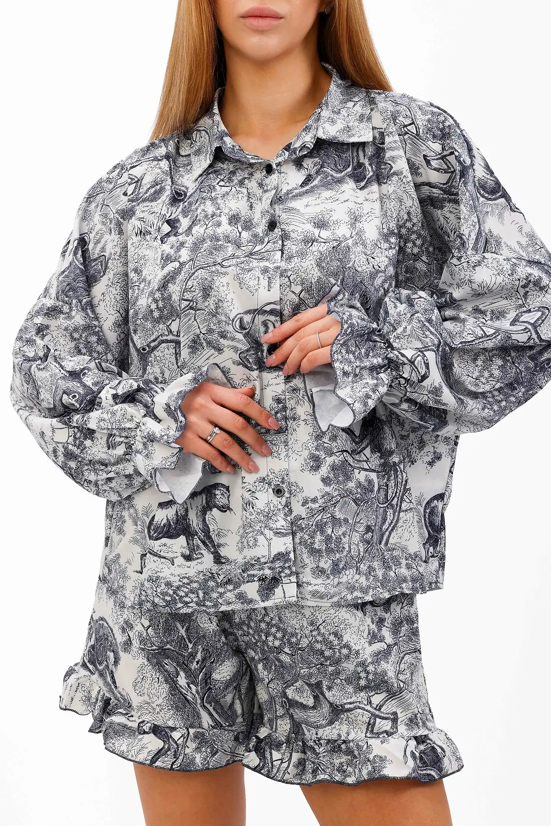 Костюм жіночий Where Uwear синій сорочка та шорти