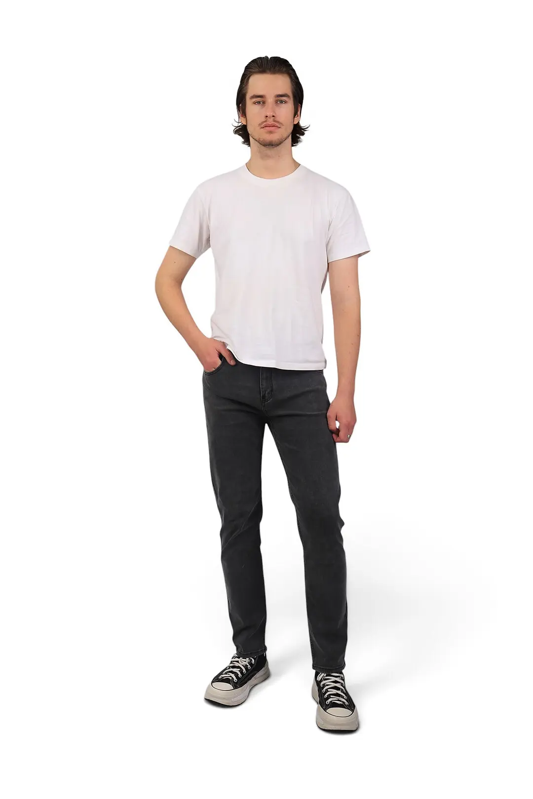 Джинси чоловічі Fashion темно-сірі slim fit