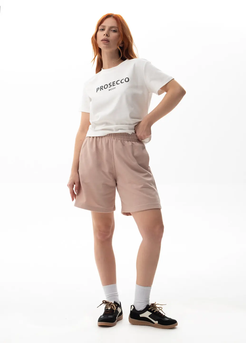 Жіночі шорти Fashion бежеві спортивні