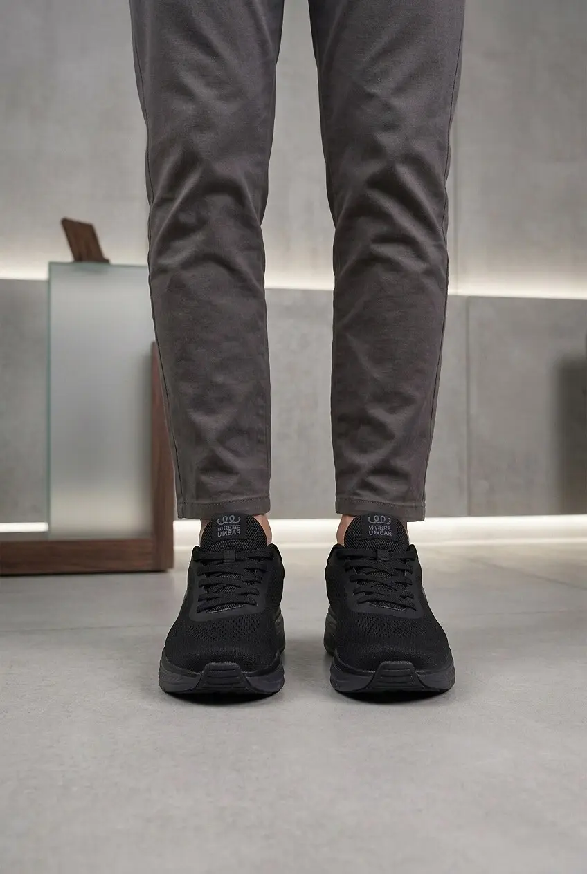 Кросівки чоловічі Where Uwear чорні з текстилю та екошкіри