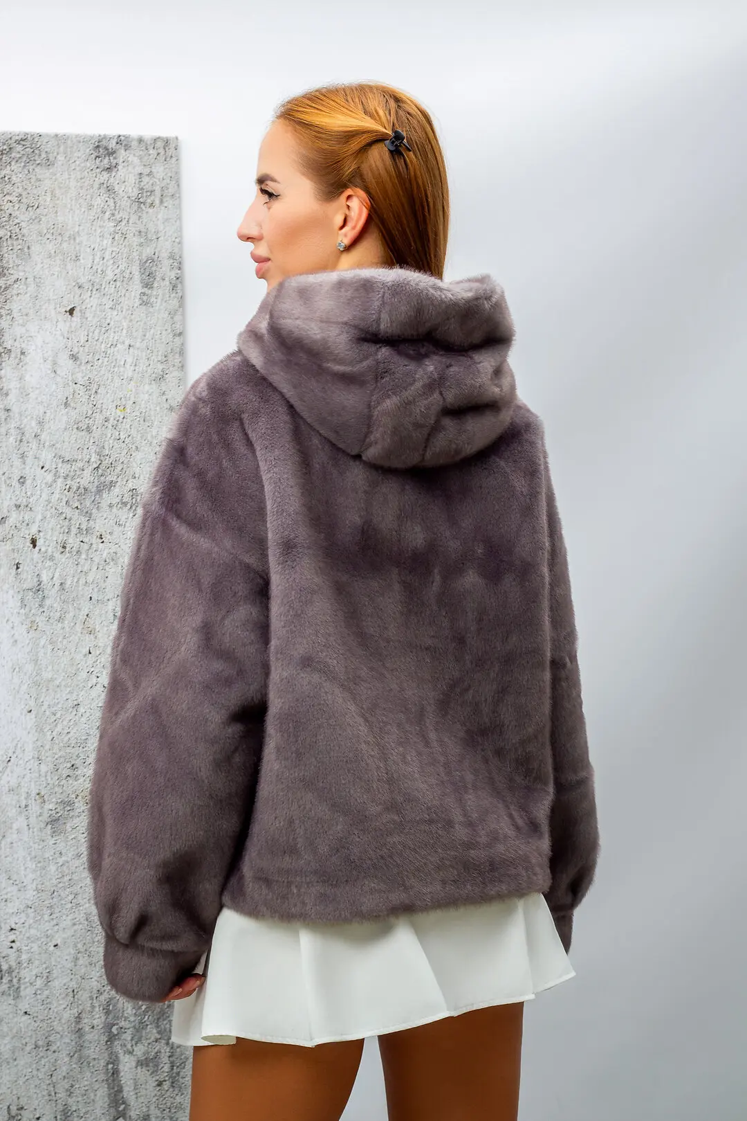 Шуба жіноча Where Uwear Y25-10 сіра