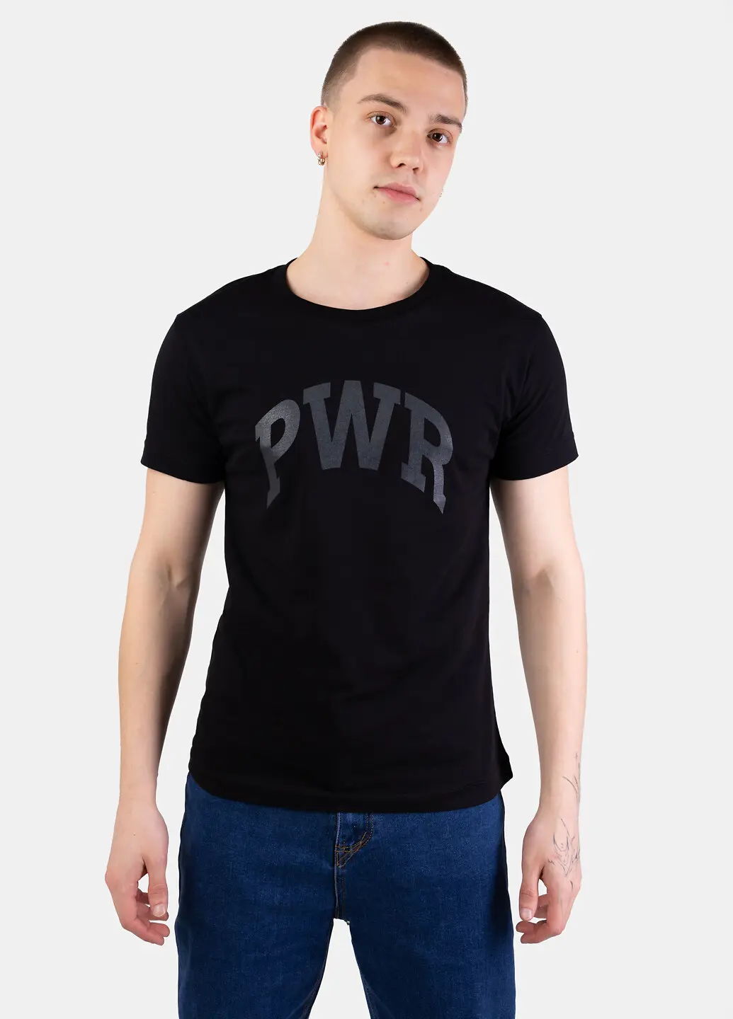 Футболка чоловіча Power чорна з принтом "PWR"