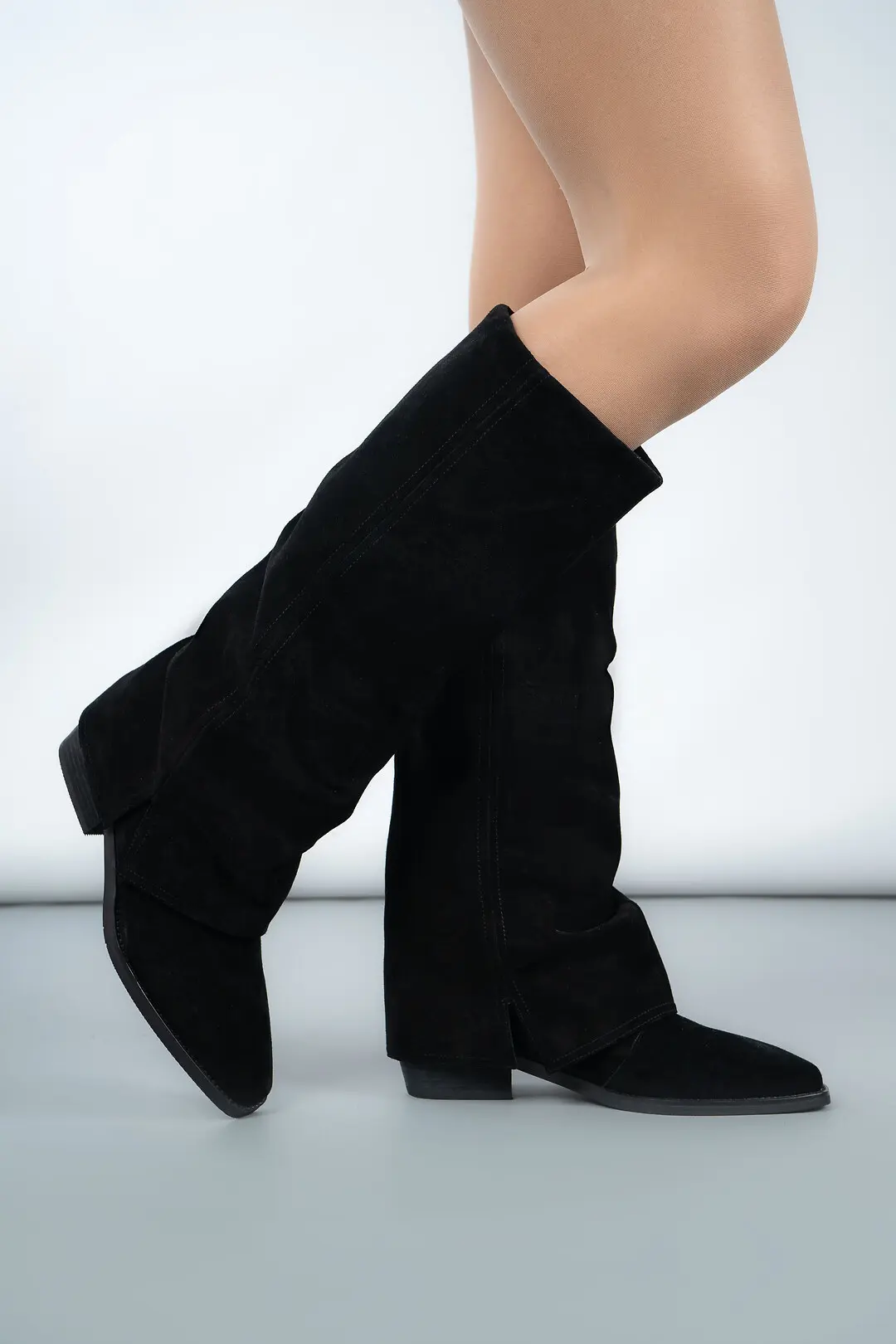 Чоботи жіночі Where Uwear K350-802-1 Натуральна замша чорні