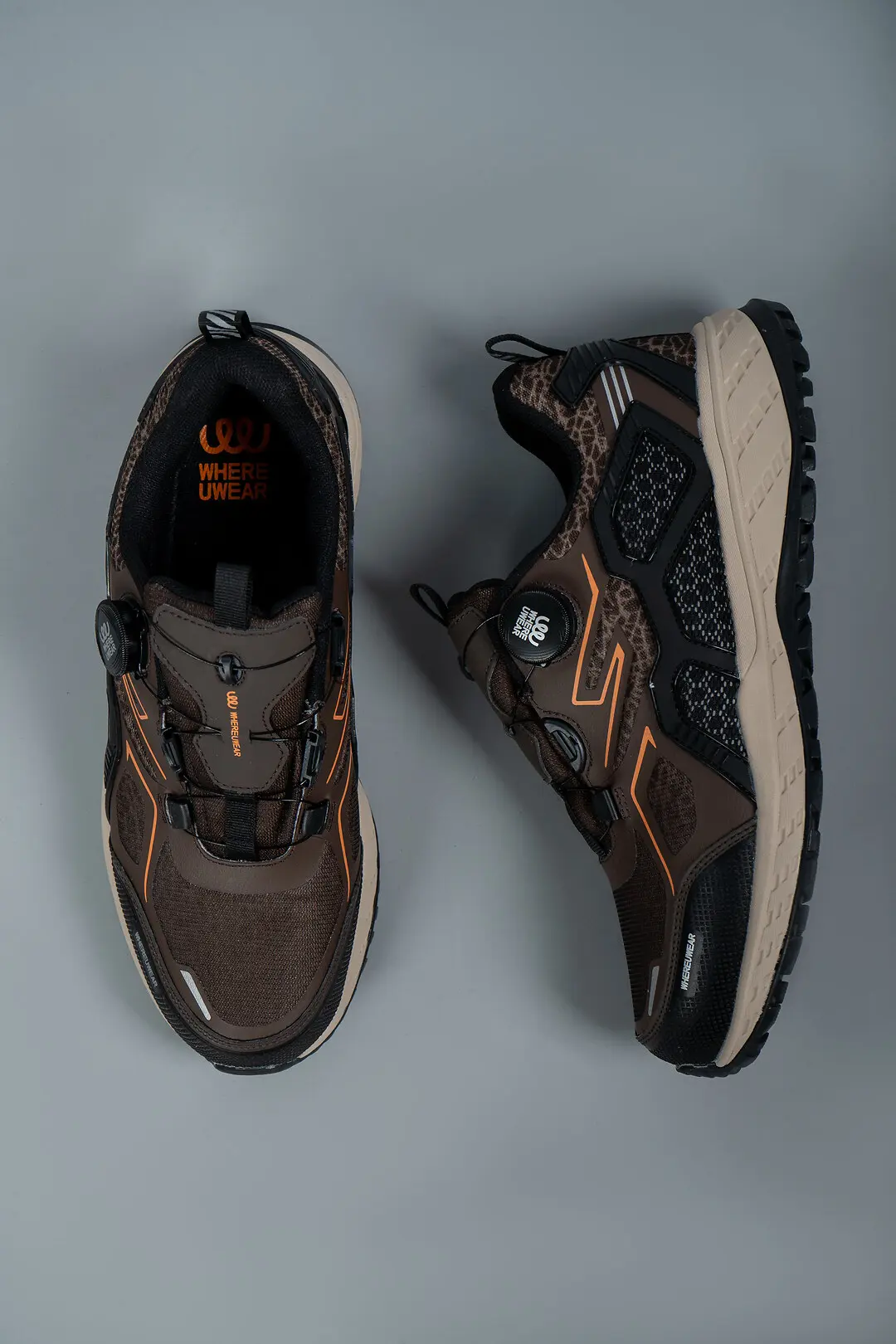 Кросівки чоловічі Where Uwear WUW5477-BLACK/BROWN коричневі