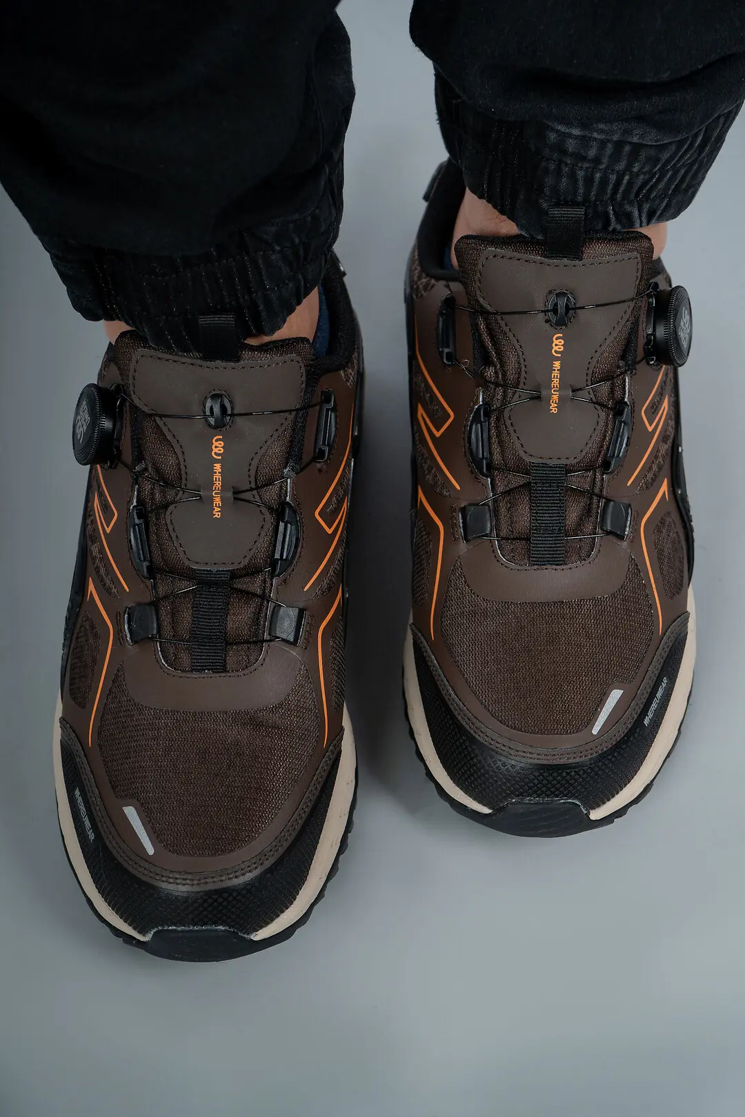 Кросівки чоловічі Where Uwear WUW5477-BLACK/BROWN коричневі