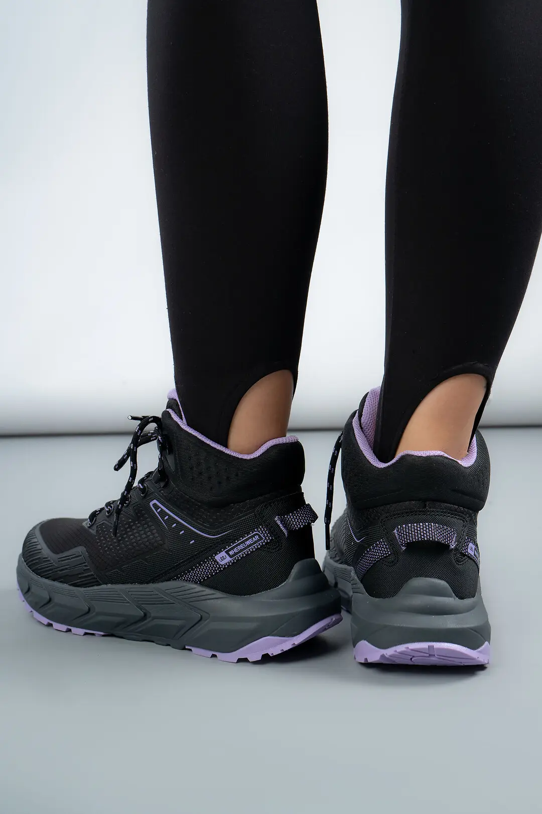 Кросівки жіночі високі Where Uwear WUW6034W-BLACK/PURPLE чорні