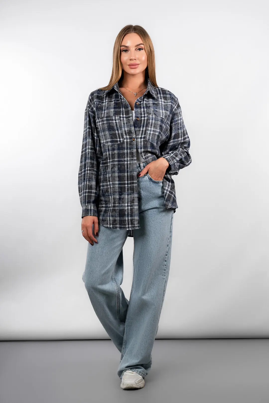 Сорочка жіноча Fashion 6606 синя