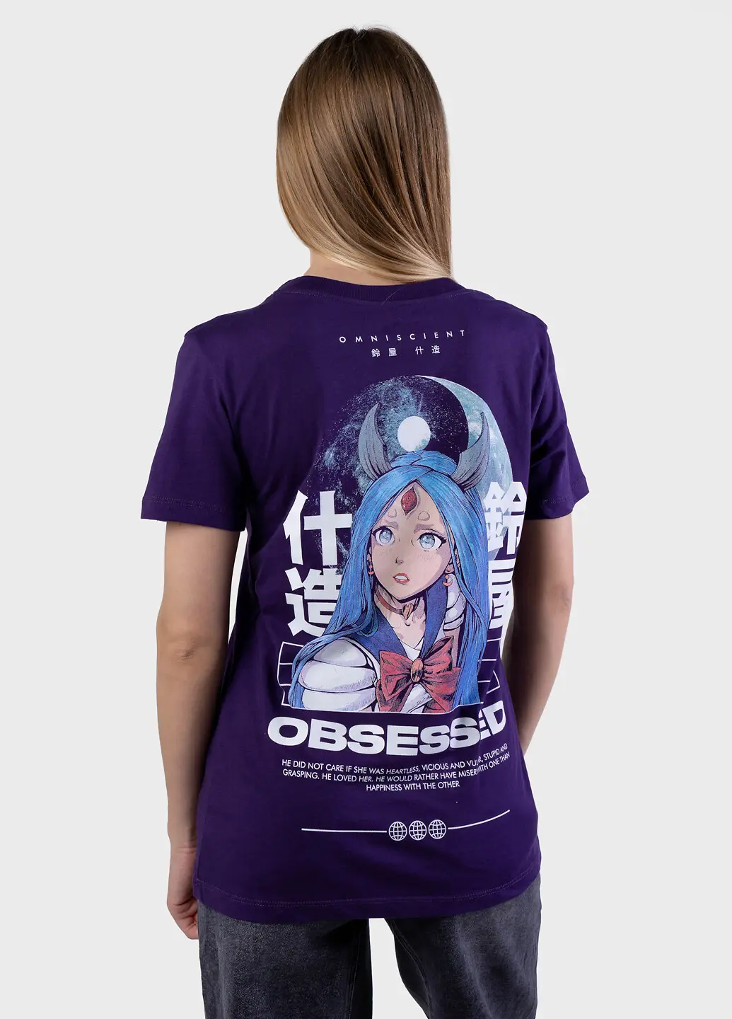 Футболка жіноча Fashion бузкова з принтом "Obsessed"