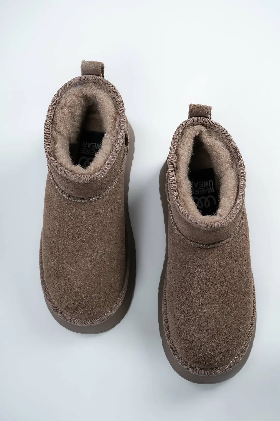 Уггі жіночі Where Uwear Натуральна замша коричневі