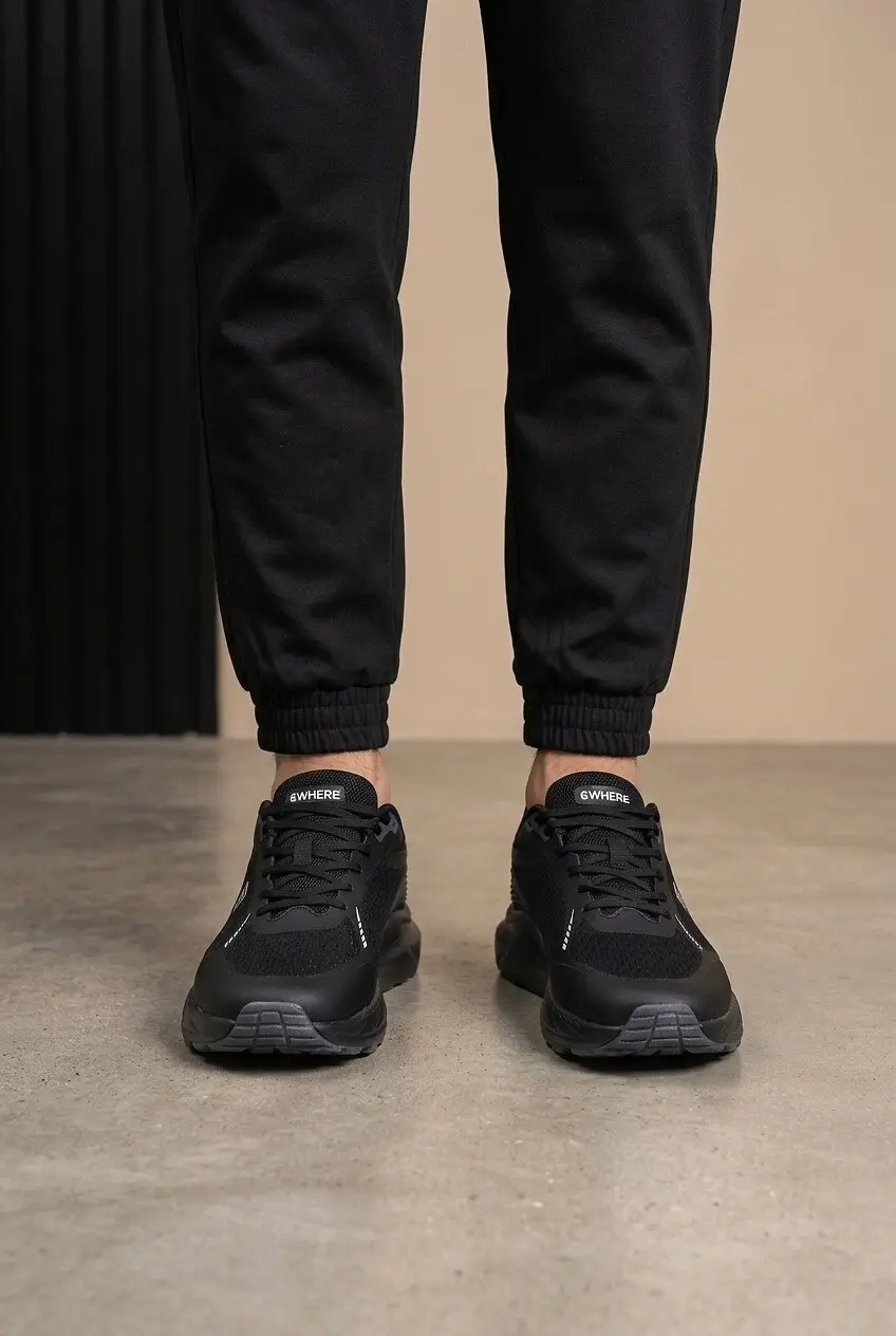 Кросівки чоловічі Where Uwear чорні з текстилю
