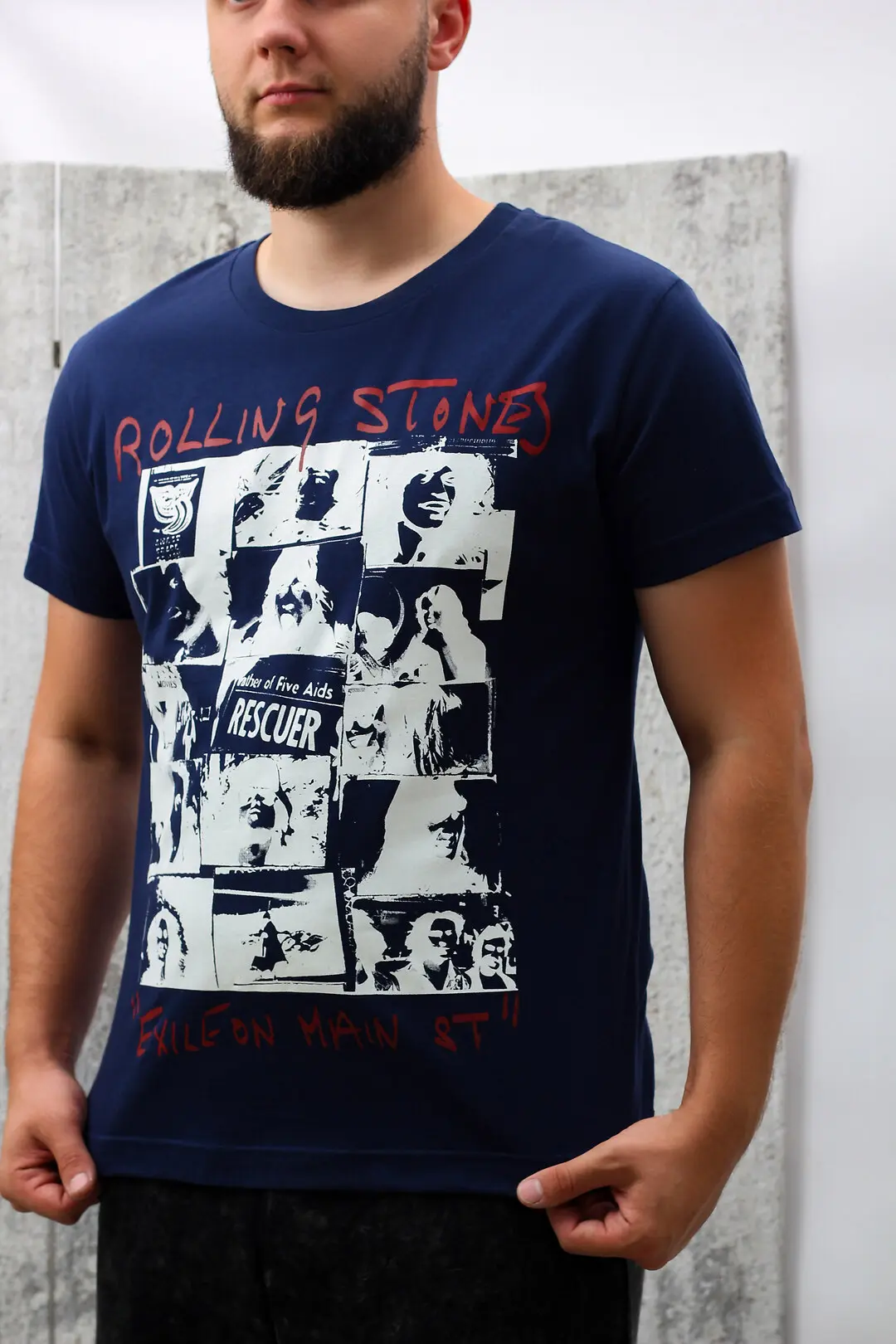 Футболка чоловіча Power синя "ROLLING STONES"