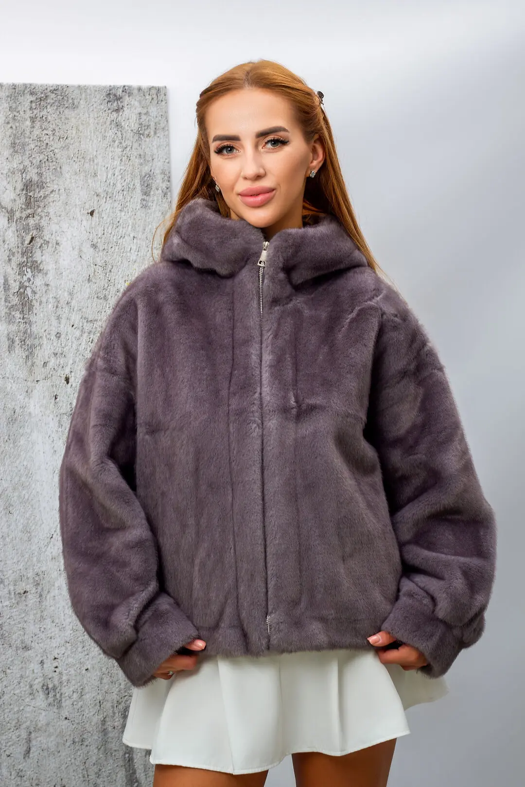 Шуба жіноча Where Uwear Y25-10 сіра