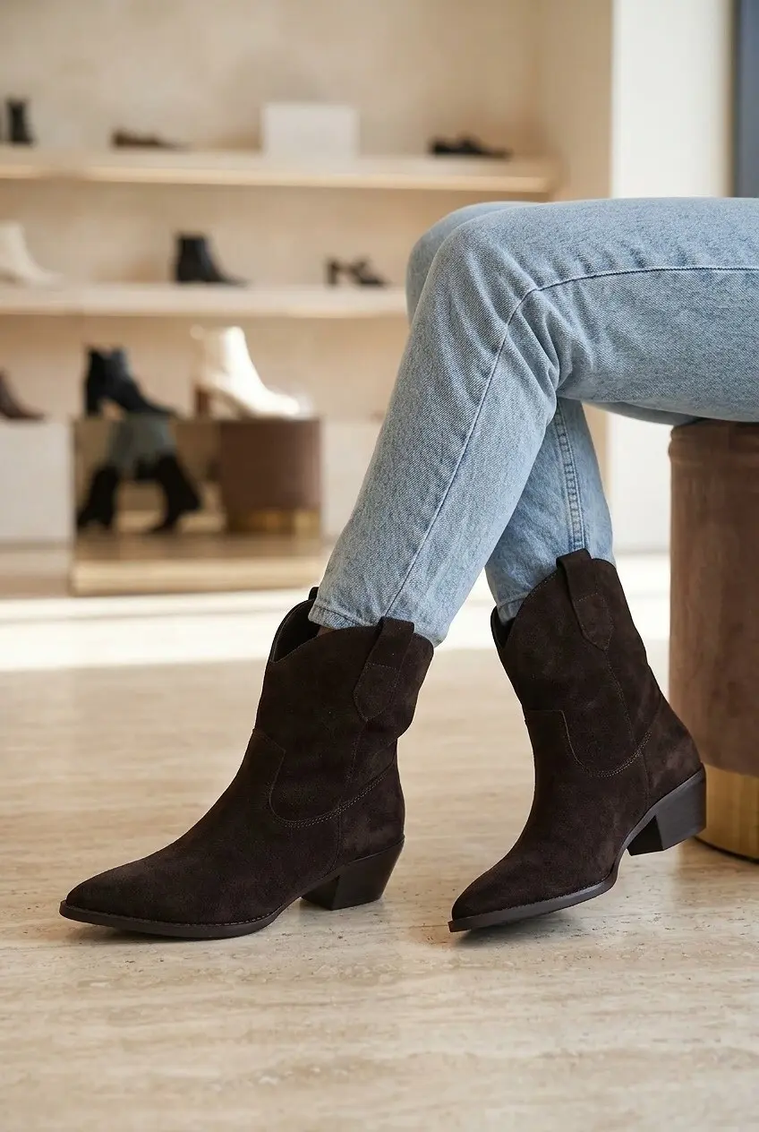 Черевики жіночі Fashion коричневі з Натуральної замші