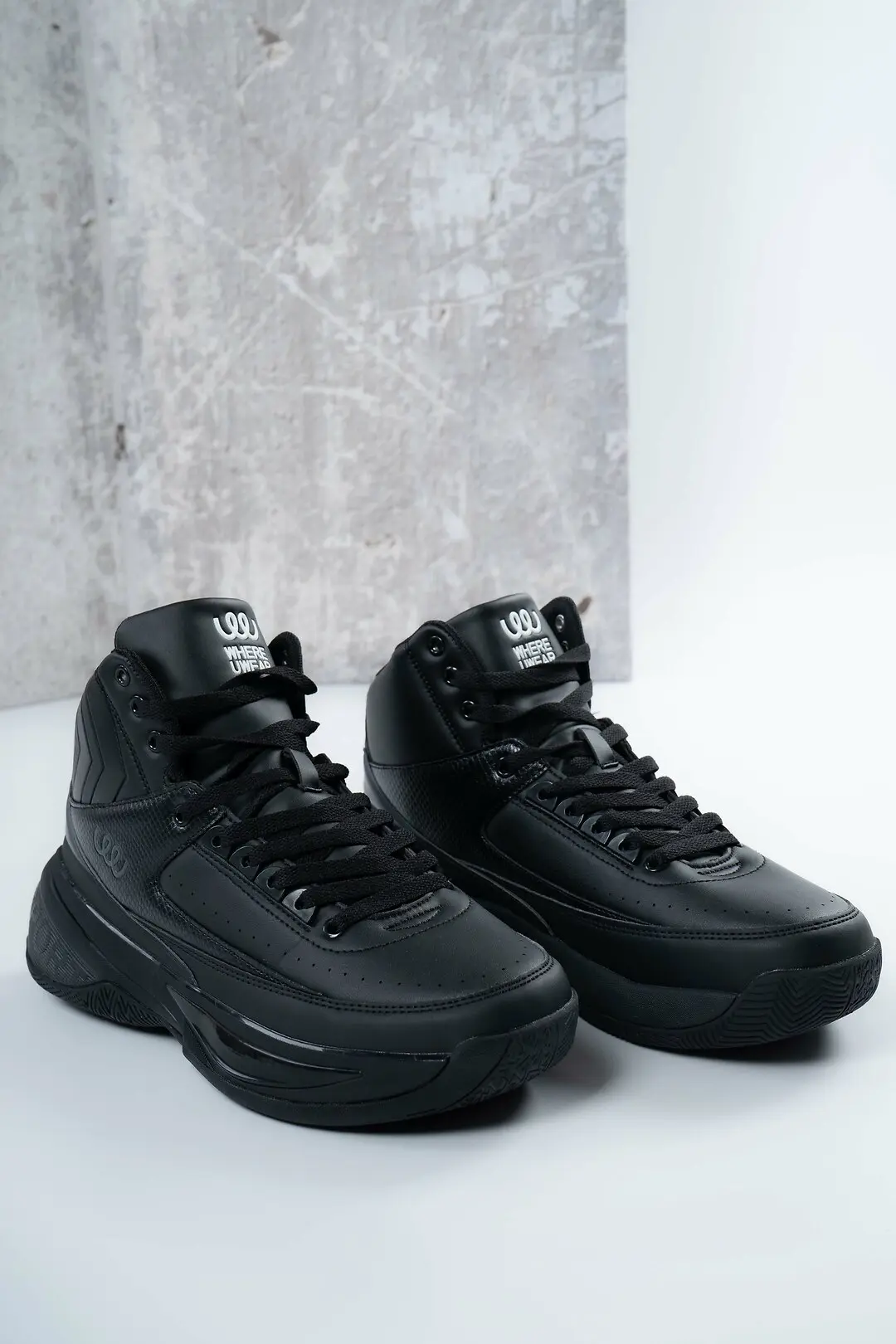 Кросівки чоловічі високі Where Uweare WUW6046-BLACK чорні