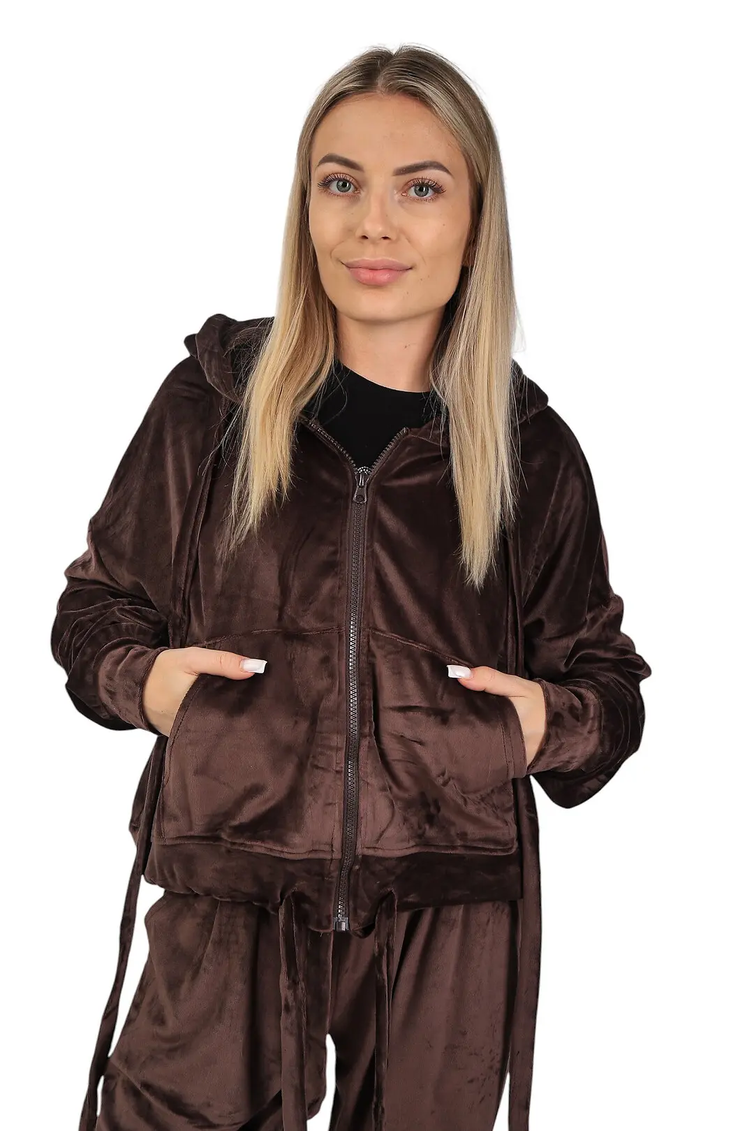 Костюм жіночий Fashion коричневий з Велюру