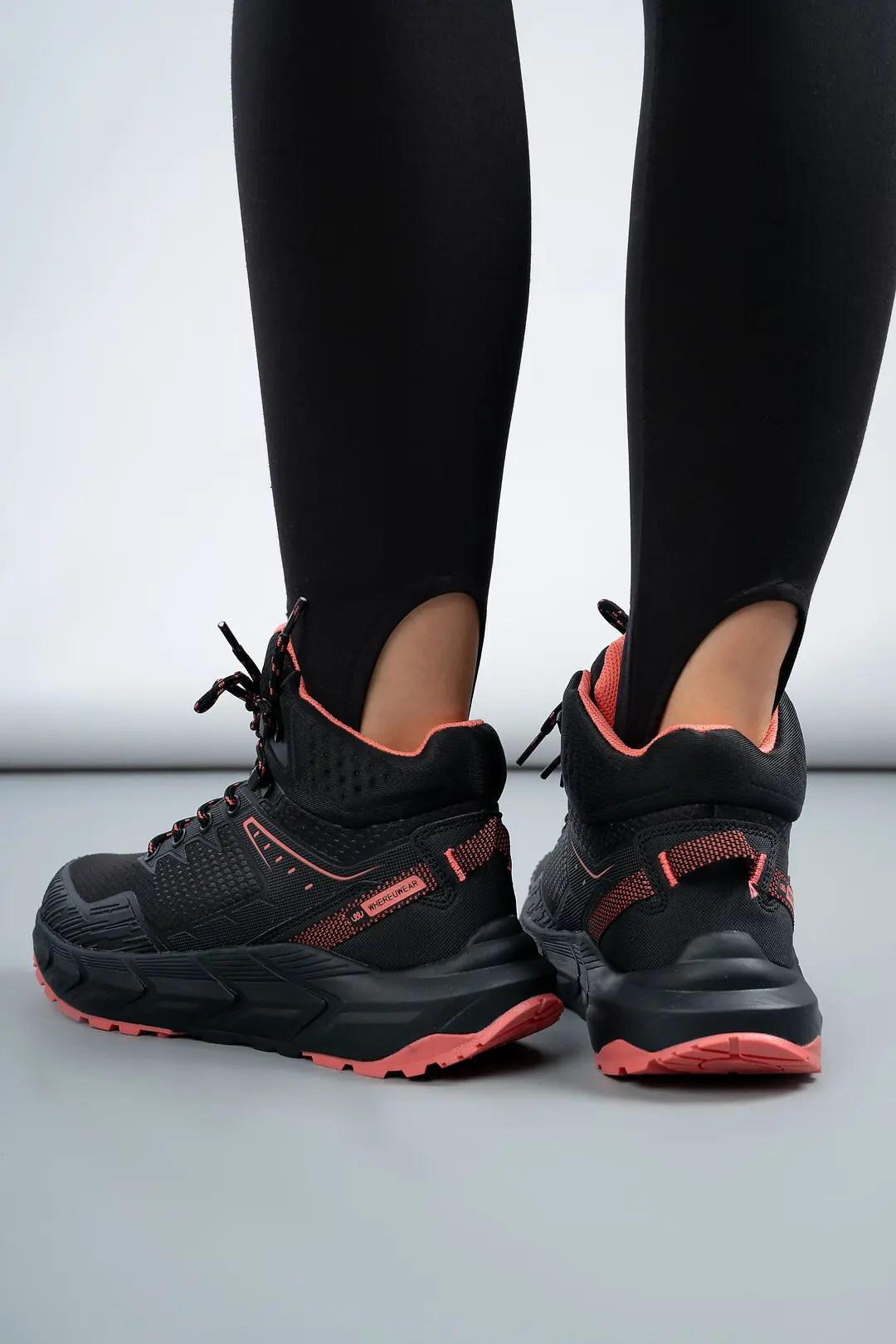 Кросівки жіночі високі Where Uwear WUW6034W-BLACK/PINK чорні