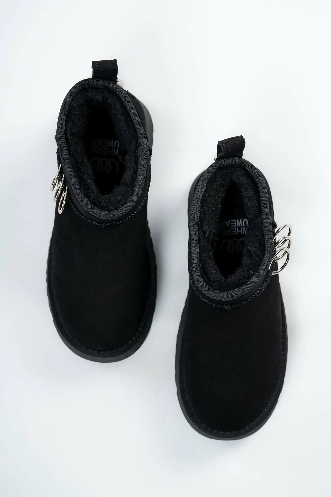 Уггі жіночі Where Uwear Натуральна замша чорні