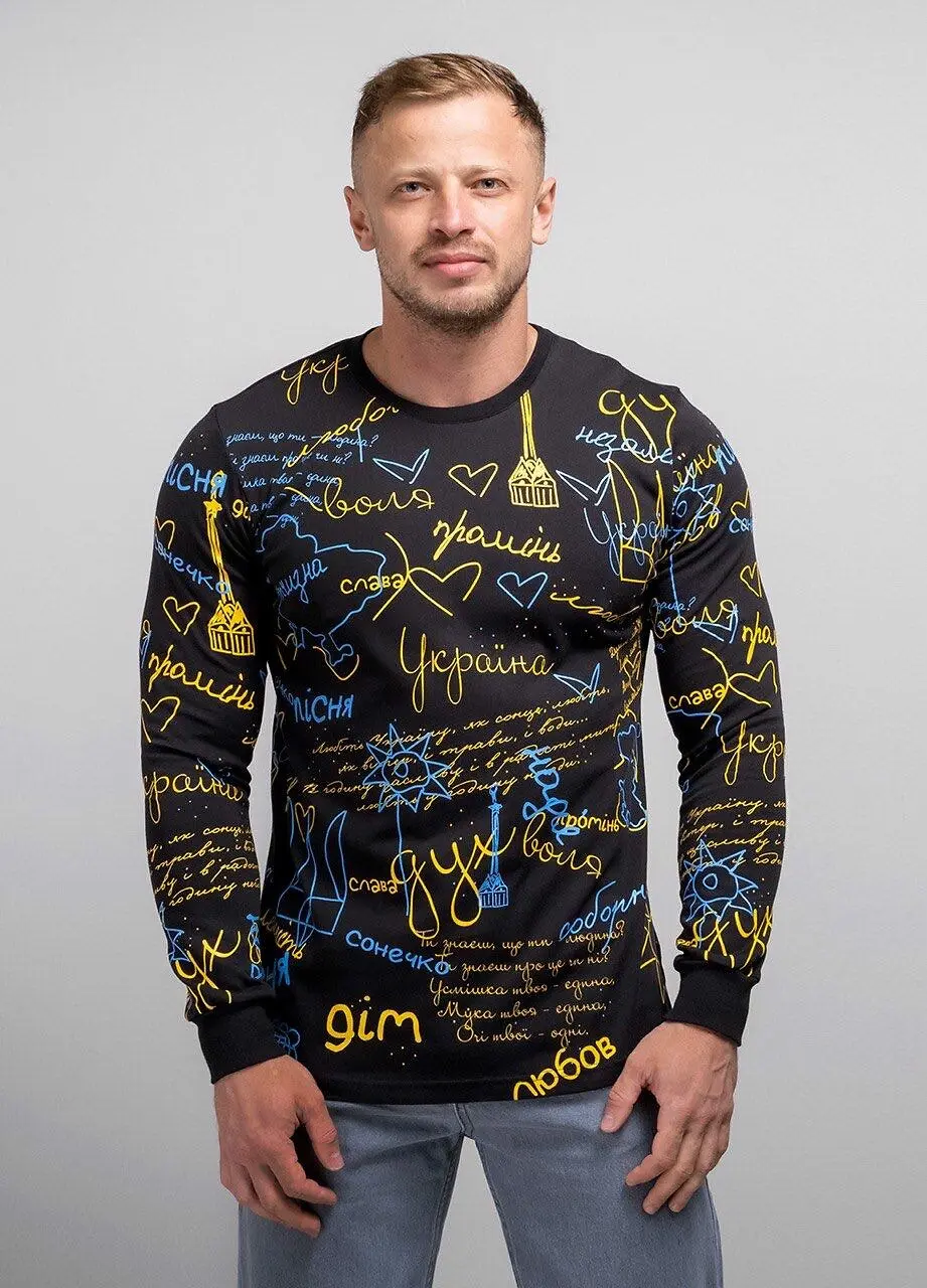 Лонгслів чоловічий Fashion чорний унісекс ua