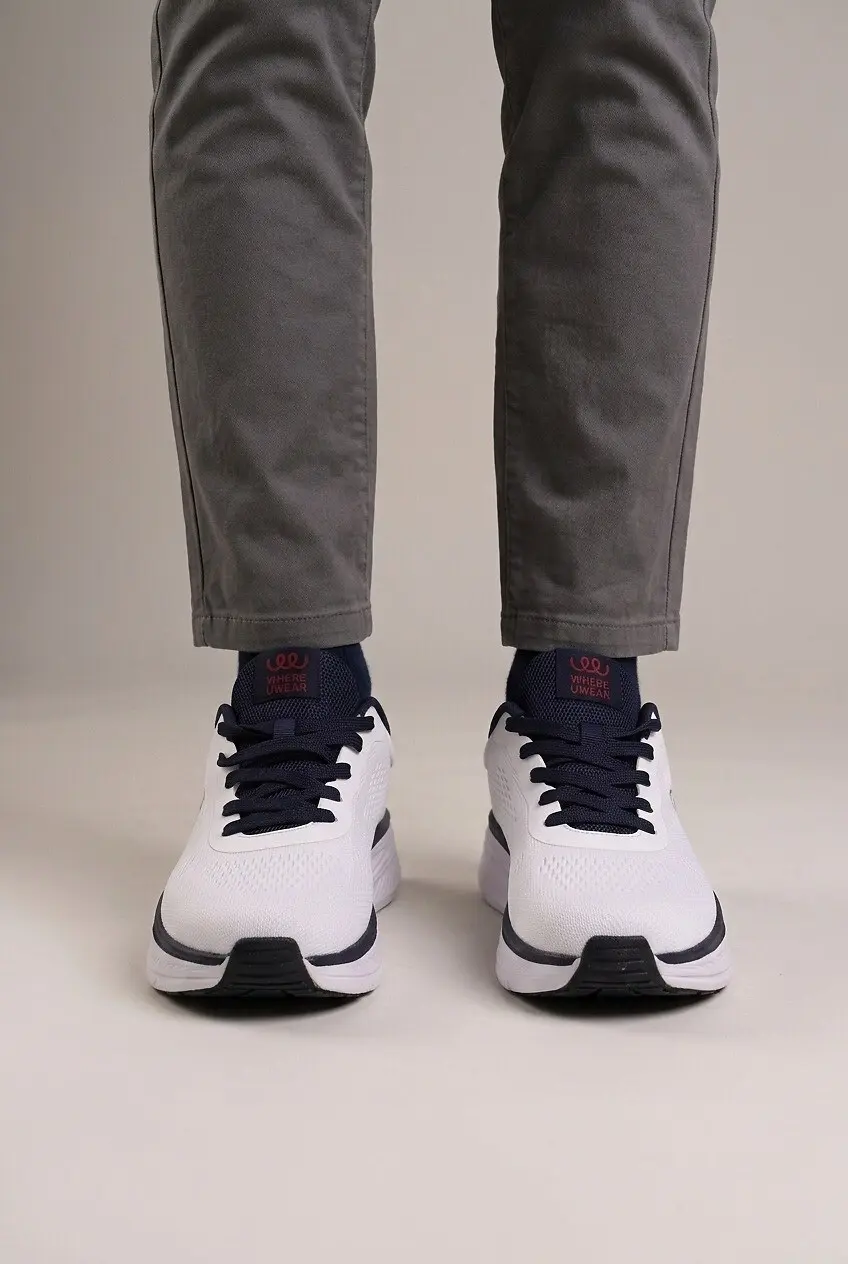 Кросівки чоловічі Where Uwear білі з текстилю