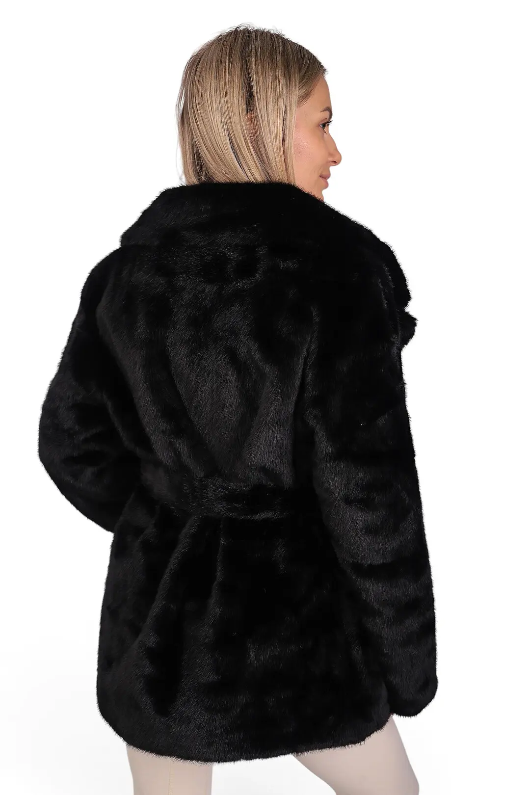 Шуба жіноча Where Uwear чорна з Штучного хутра