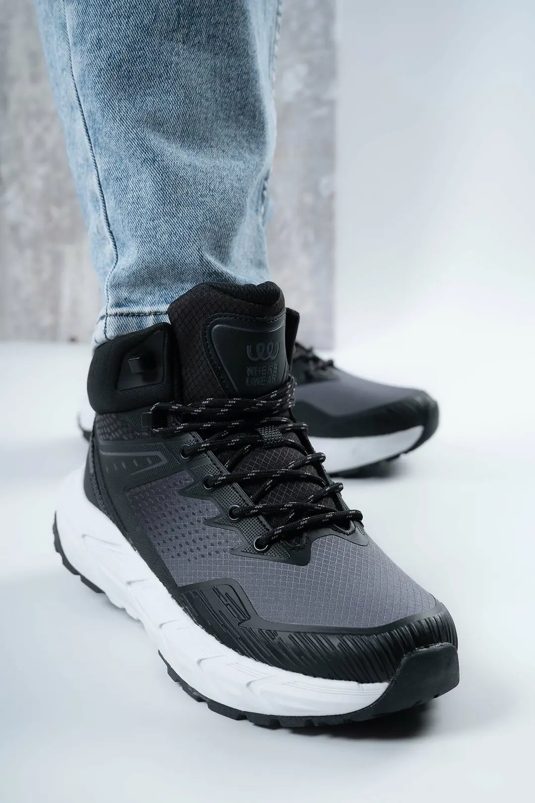Кросівки чоловічі високі Where Uweare WUW6034M-BLACK/GREY чорні