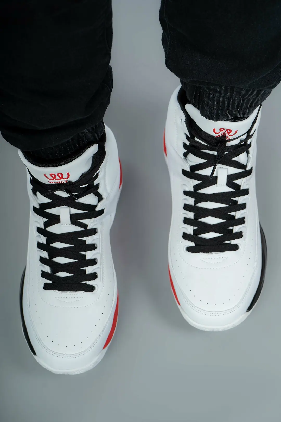 Кросівки чоловічі високі Where Uwear WUW6046-WHITE/BLACK білі