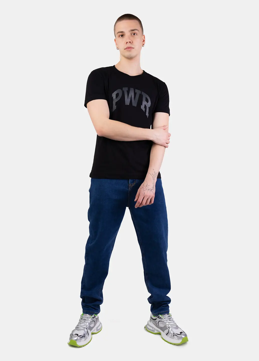 Футболка чоловіча Power чорна з принтом "PWR"