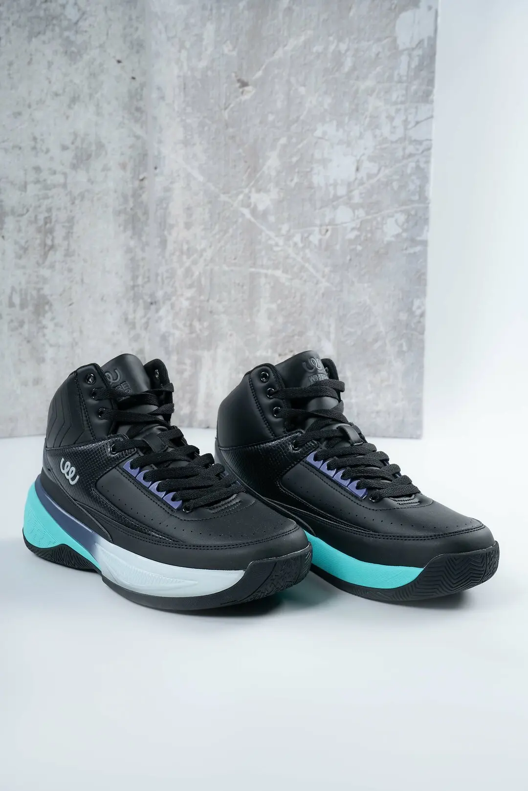 Кросівки чоловічі високі Where Uweare WUW6046-BLACK/TURQUOISE чорні