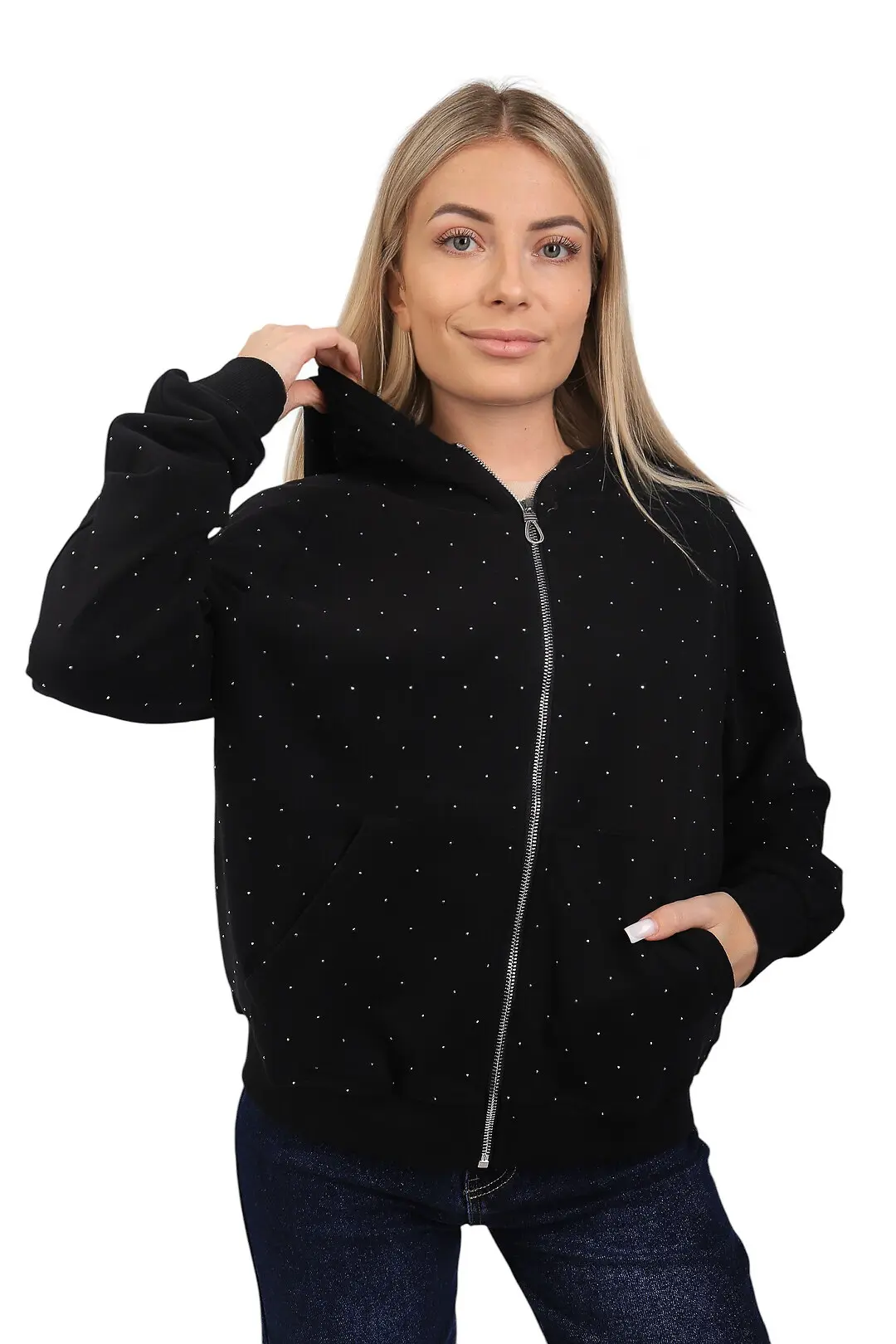 Кофта жіноча Fashion чорна з капюшоном