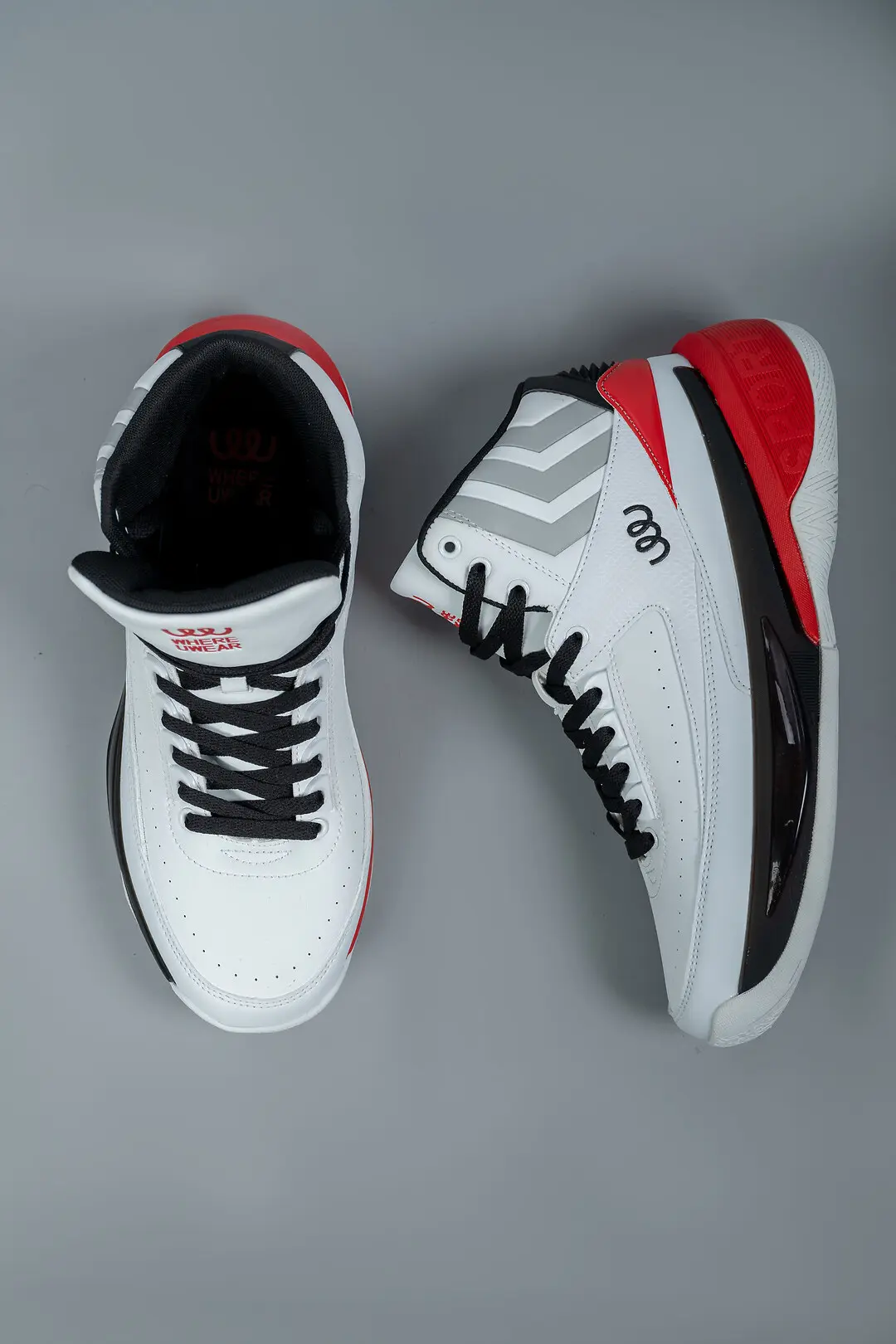 Кросівки чоловічі високі Where Uwear WUW6046-WHITE/BLACK білі