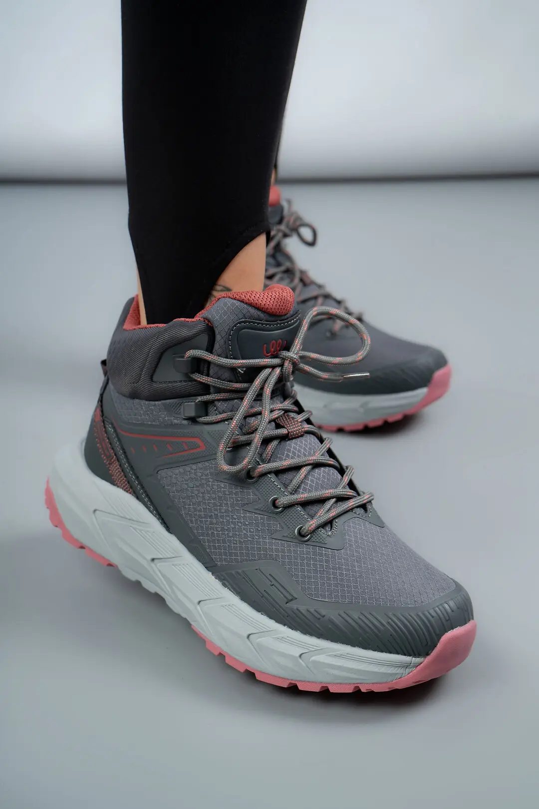 Кросівки жіночі високі Where Uwear WUW6034W-GREY/PINK сірі