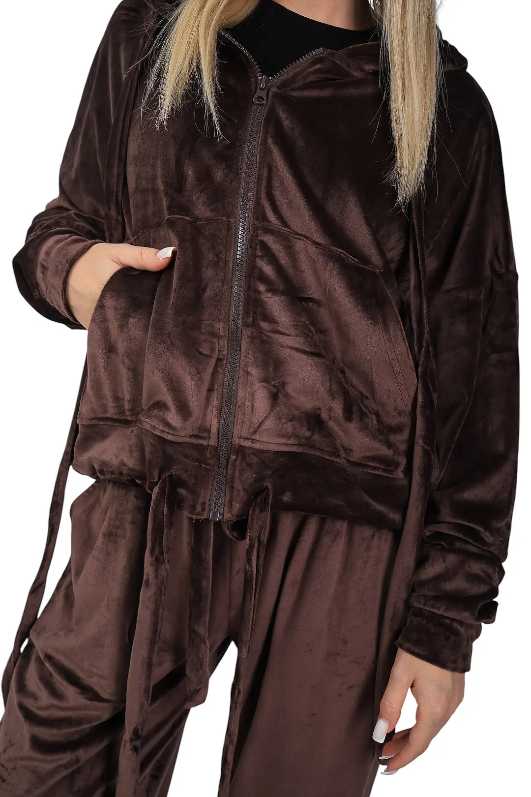 Костюм жіночий Fashion коричневий з Велюру
