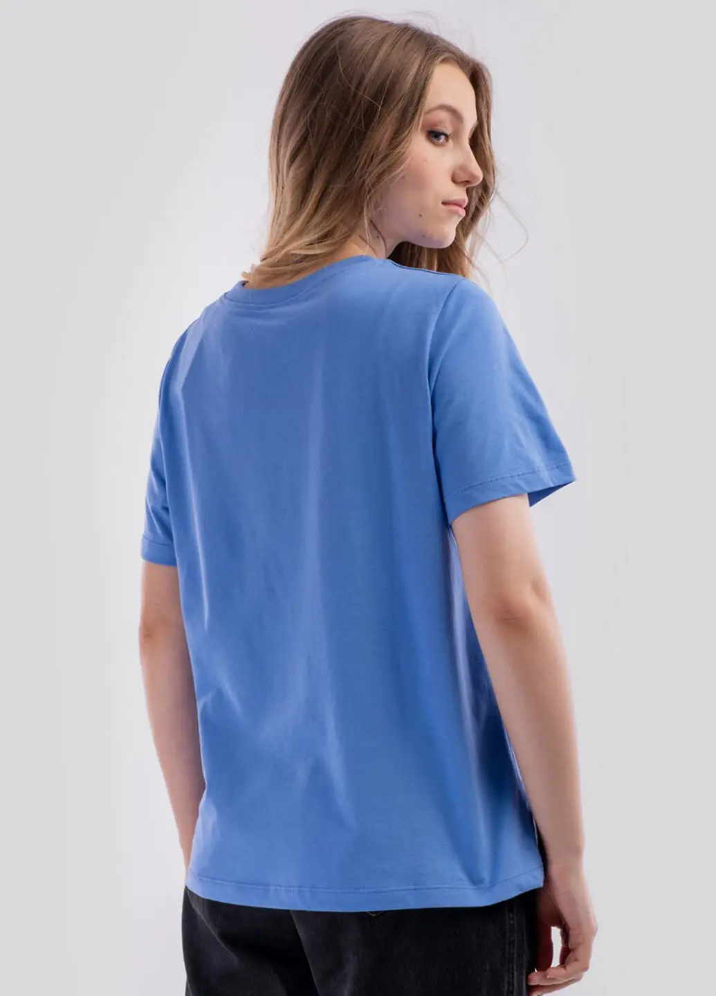 Футболка жіноча Power синя з фото-принтом