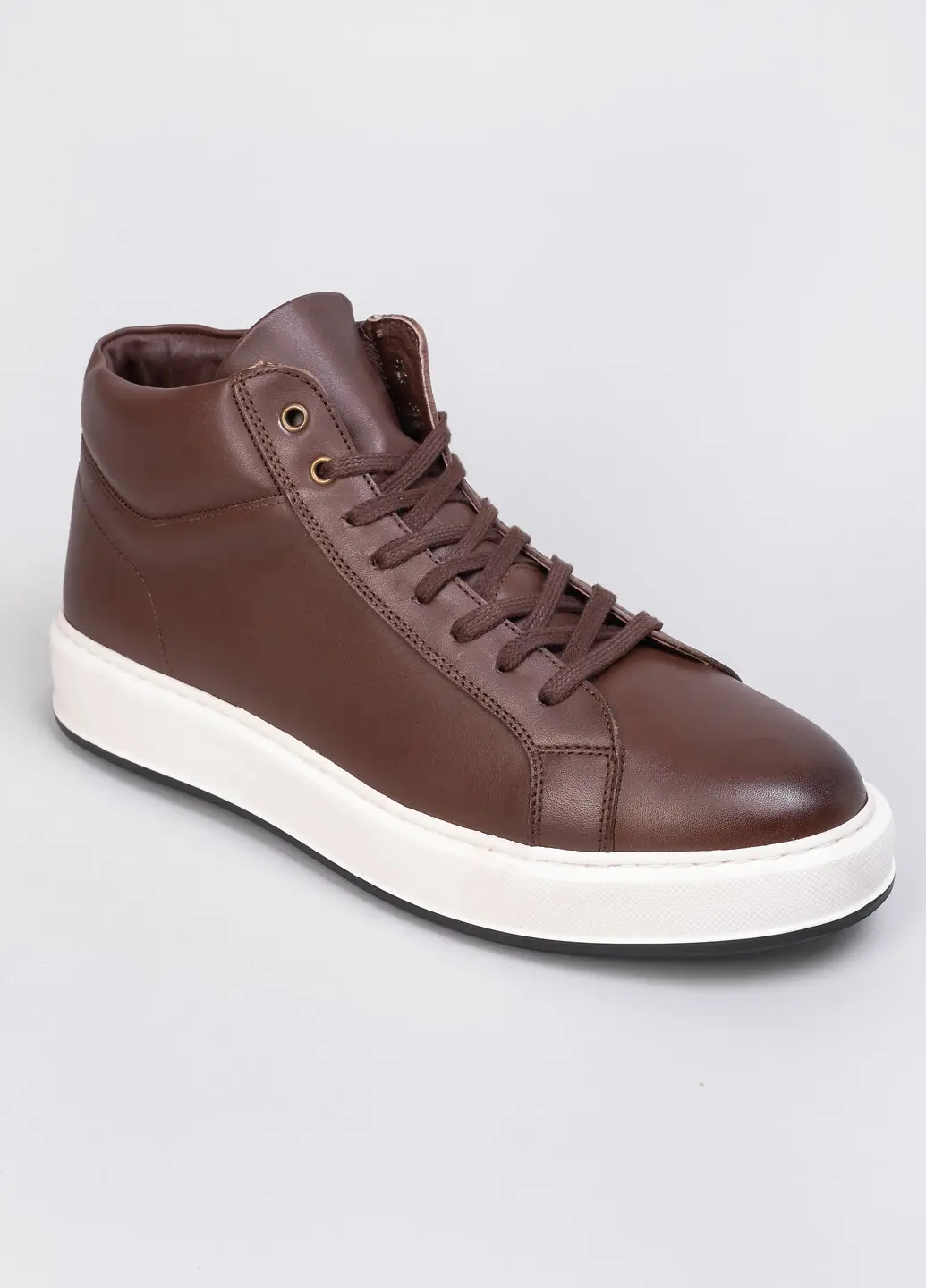 Кеди чоловічі Power 290-1 (BROWN) коричневі шкіряні високі