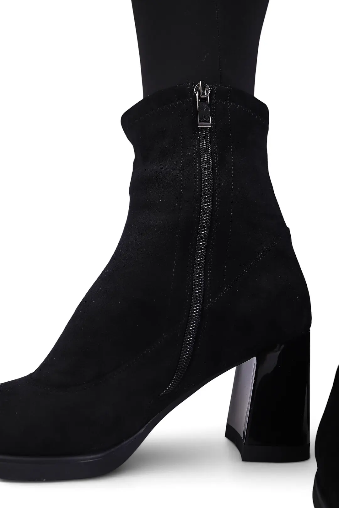 Черевики жіночі Fashion чорні з Еко-замші
