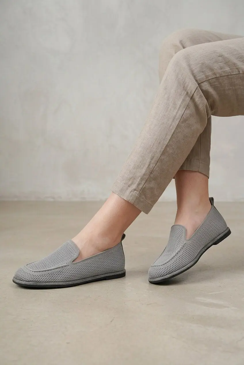 Лофери жіночі Where Uwear Натуральна замша сірі