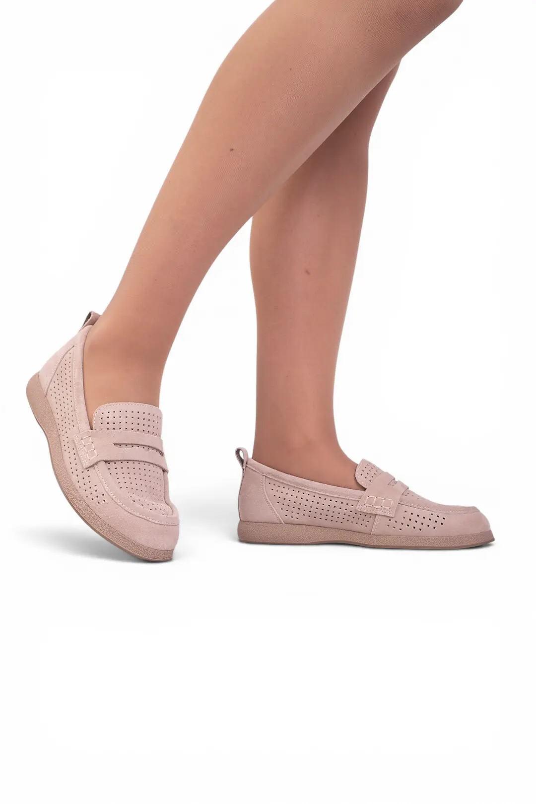 Лофери жіночі Where Uwear Натуральна замша бежеві