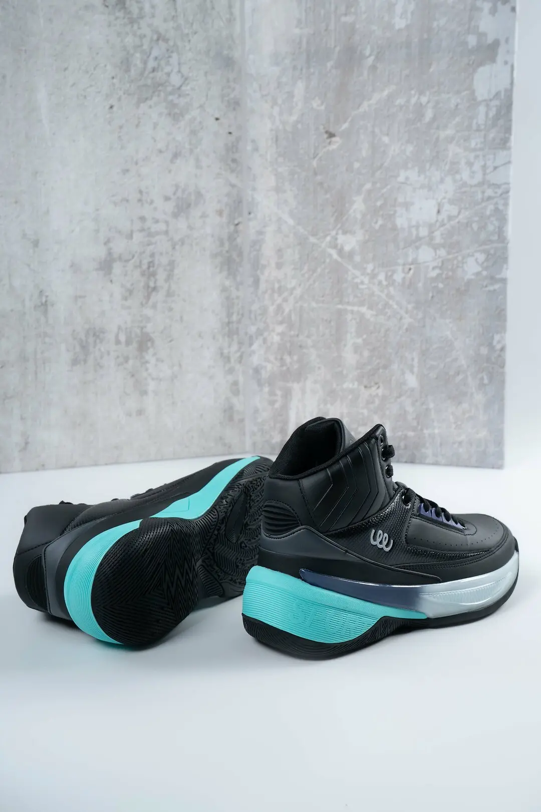 Кросівки чоловічі високі Where Uweare WUW6046-BLACK/TURQUOISE чорні