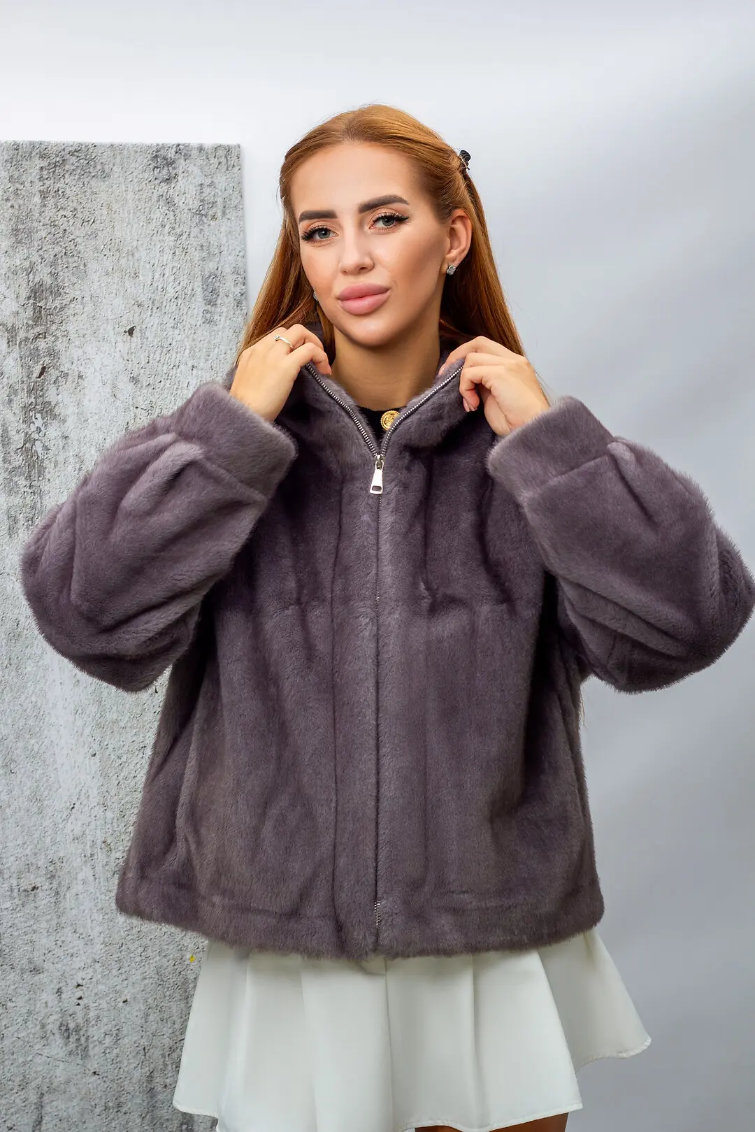 Шуба жіноча Where Uwear Y25-10 сіра
