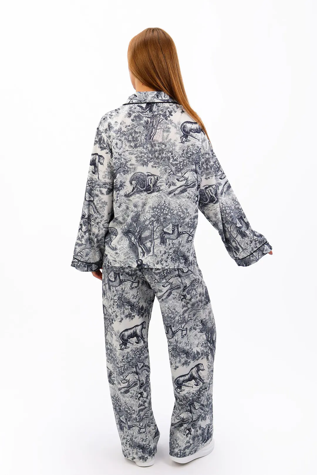 Костюм жіночий Where Uwear синій з принтом джунглі